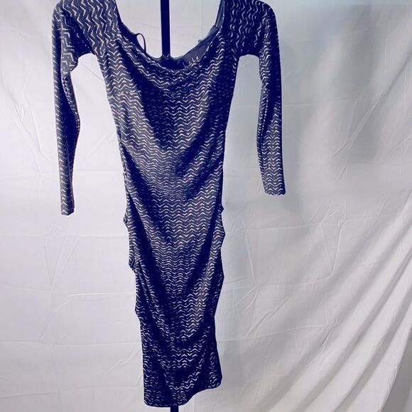 Nicole Miller Ruched Bodycon Dress, Sz S - Picture 1 of 4